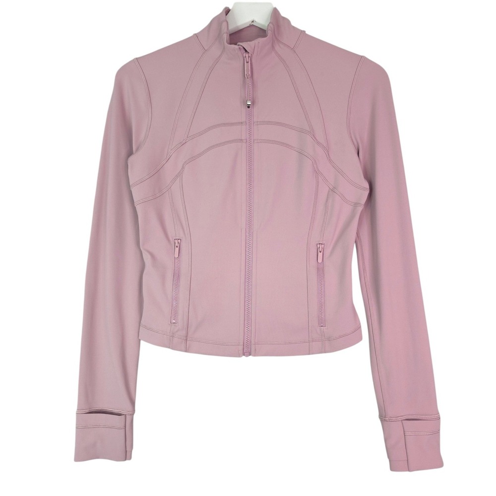 Lululemon Define Cropped Slim Fit Jacket Women Sz 8 Pink Full Zip Activewear